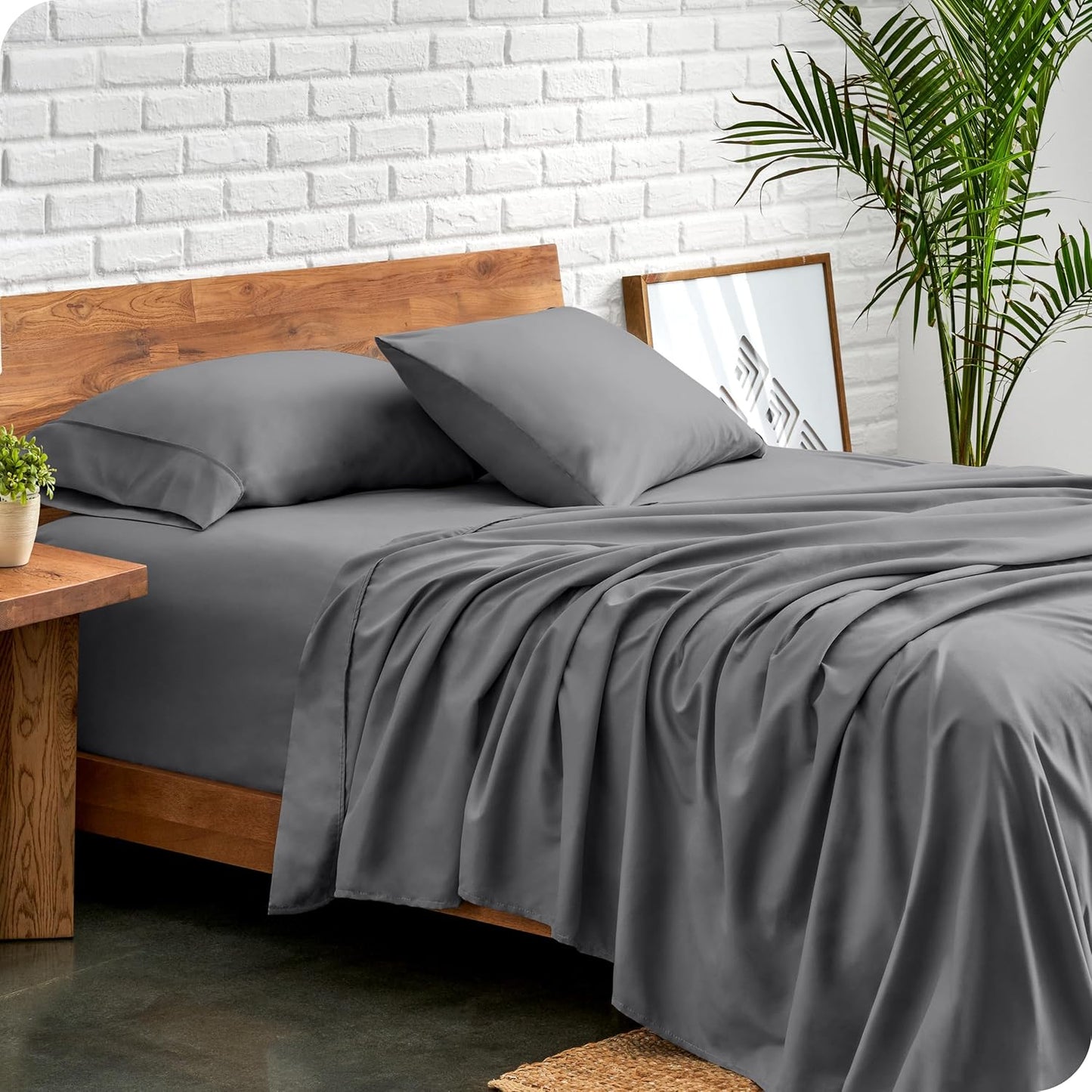 Solereth Queen Bed Sheet Set (Grey)